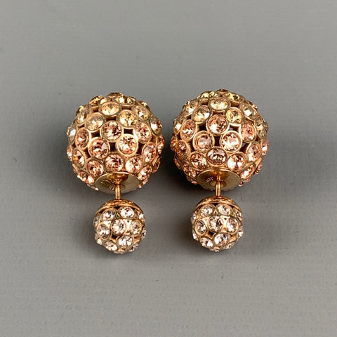 DIOR Rose Gold Crystal Earrings