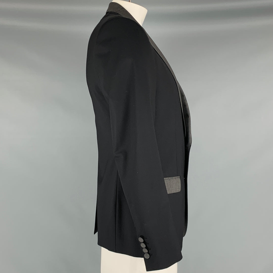 DOLCE &amp; GABBANA Taille 42 Manteau de sport en mélange de laine gris noir