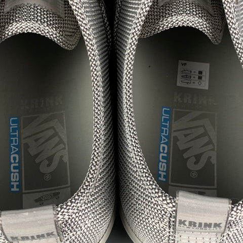 VANS x KRINK Size 9.5 Silver Woven Lace Up Sneakers