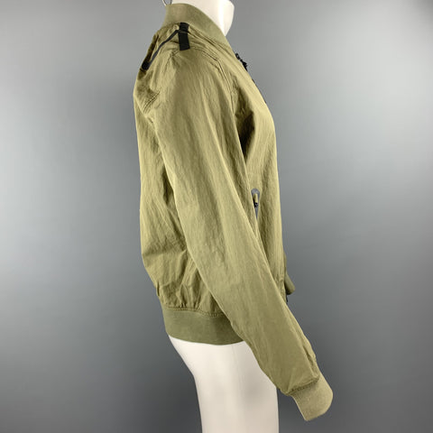 RAG & BONE Size M Olive Nylon Grey Zip Windbreaker Bomber Jacket