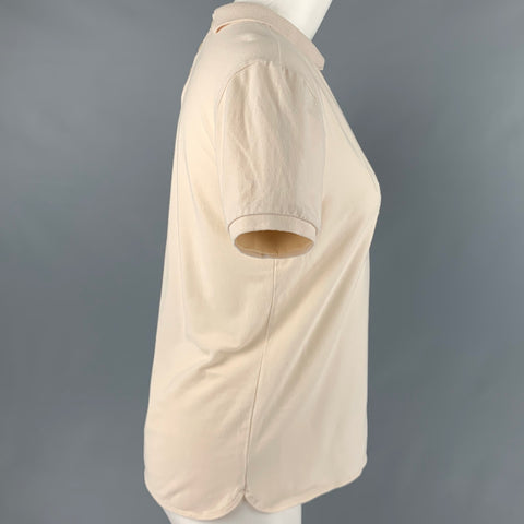 MAISON KITSUNE Size S Beige Cotton Embroidered Polo Casual Top