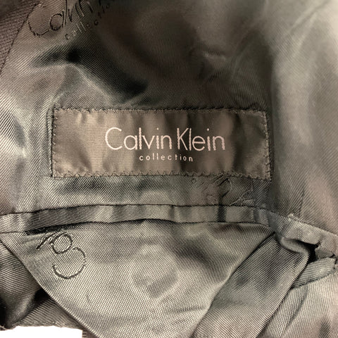COLECCIÓN CALVIN KLEIN Talla 38 Abrigo deportivo con solapa de pico de lana / seda negro