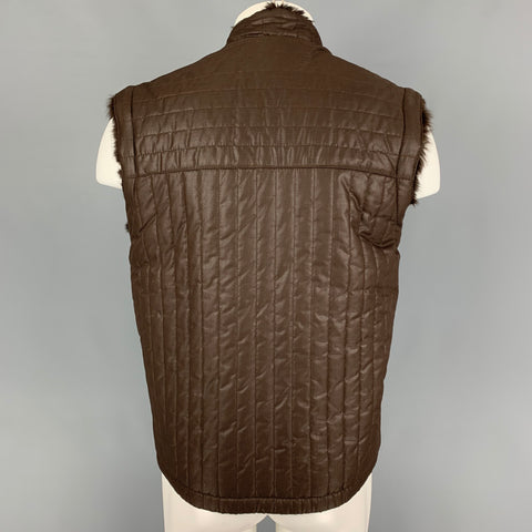 Vintage WELOCK Co. Size M Brown Quilted Fabric Reversible Vest