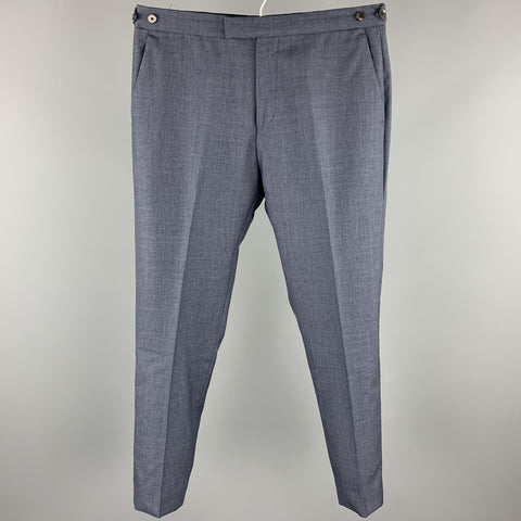 REISS Size 36 Short Blue Wool Notch Lapel Suit