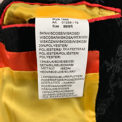 PAUL SMITH Size 38 Regular Black Embroidery Viscose Blend Sport Coat