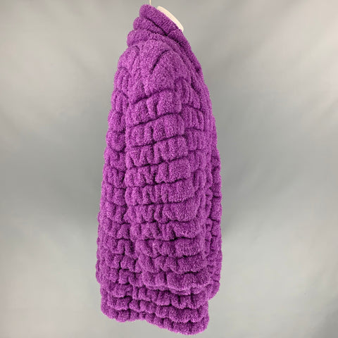 Vintage ANGELA MISSONI Size One Size Purple Textured Oversized Coat