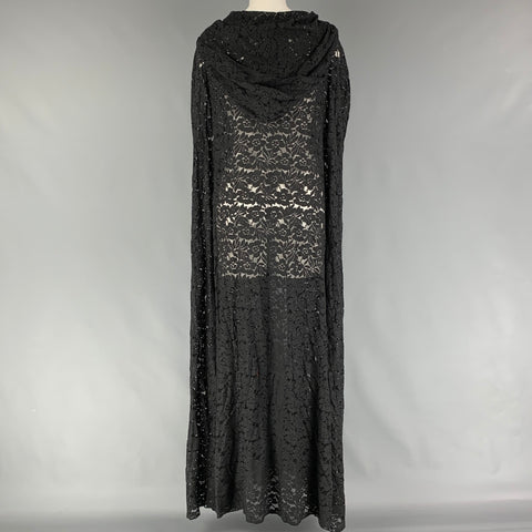 CUSTOM MADE Black Lace Hooded Size One Size Coat