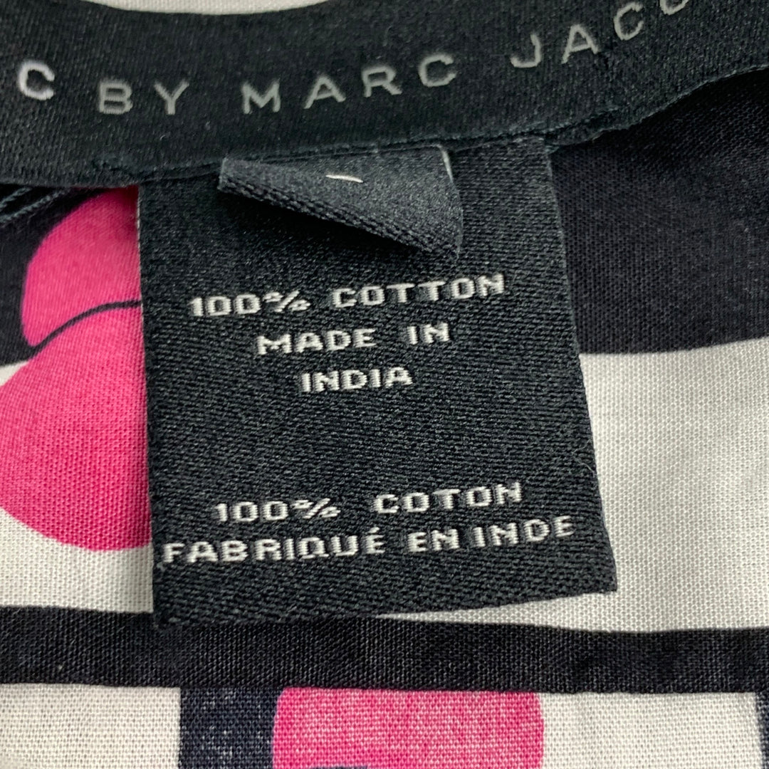MARC by MARC JACOBS Size L Black White Stripe Cotton Button Up Long Sleeve Shirt