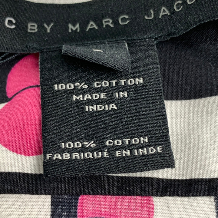 MARC by MARC JACOBS Size L Black White Stripe Cotton Button Up Long Sleeve Shirt