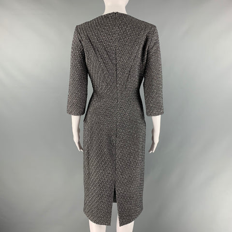 MICHAEL KORS COLLECTION  Size 6 Charcoal Polyamide Blend Metallic Shift Dress