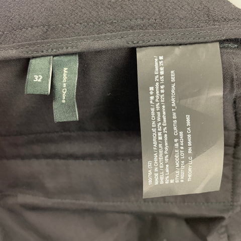 THEORY Size 42 Black Wool Blend Notch Lapel Suit