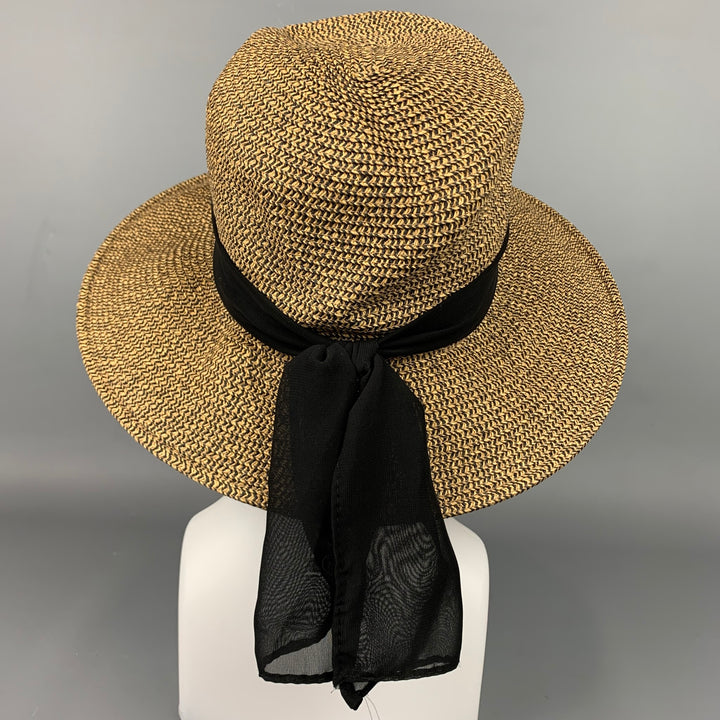 TOUCAN Beige & Black Wide Brim Hat