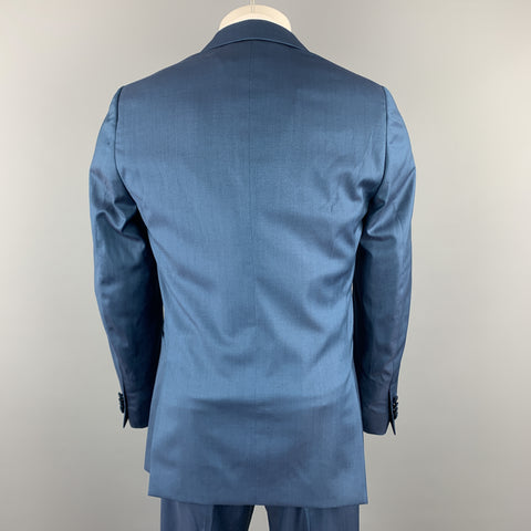 PAUL SMITH Size 36 Teal Wool Peak Lapel Regular Tuxedo
