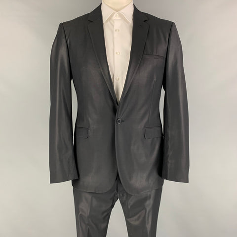 COLECCIÓN CALVIN KLEIN Talla 44 Traje de solapa de muesca de lana negro