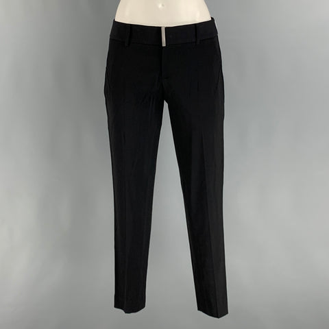 HELMUT LANG Size 2 Black Viscose Blend Tapered Casual Pants