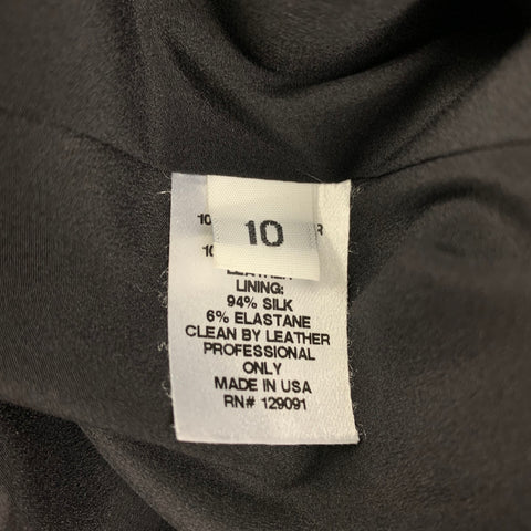 PRABAL GURUNG Size 10 Black Polyester Lambskin Sheath Dress