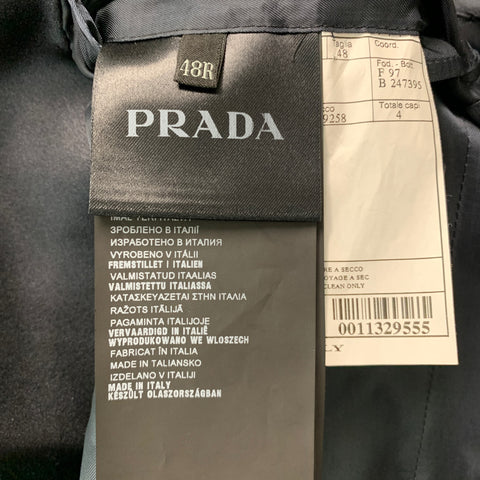 PRADA Size 38 Regular Navy Solid Wool Mohair Notch Lapel Sport Coat