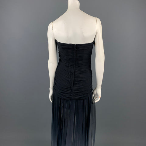 BCBGAXAZRIA Size 6 Black Ombre Chiffon Silk Cocktail Dress