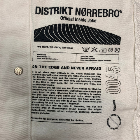 DISTRIKT NORREBRO  Size L White Cotton Denim Jacket