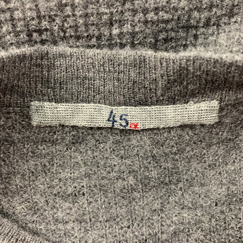 45rpm Size L Grey Waffle Knit Wool Raglan Pullover