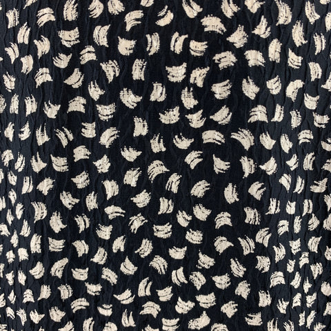 SALVATORE FERRAGAMO Size 10 Black & White Abstract Silk V-Neck Blouse