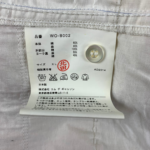 JUNYA WATANABE Size XL Beige Patchwork Cotton Linen Long Sleeve Shirt
