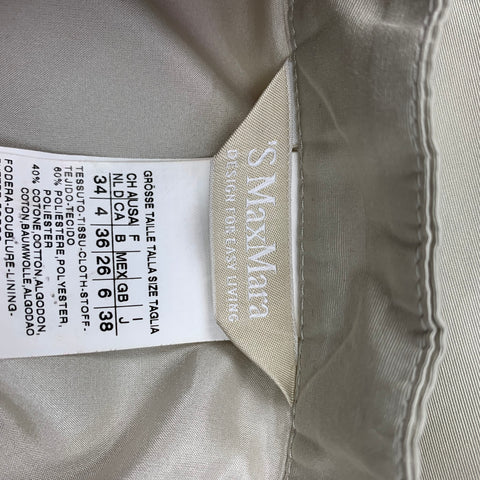 MAX MARA Taille 4 Robe sans manches en polyester / coton beige
