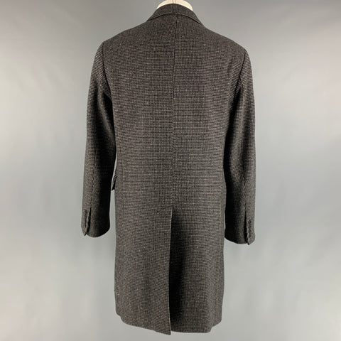 THEORY Size M Black Grey Woven Wool Cashmere Peak Lapel Coat