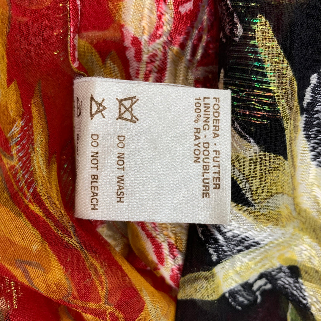 Vintage GIANFRANCO FERRE Size 2 Multi-Color Floral Silk Oversized Blouse