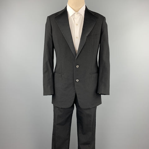 RALPH LAUREN Size 40 Regular Black Wool Notch Lapel Tuxedo