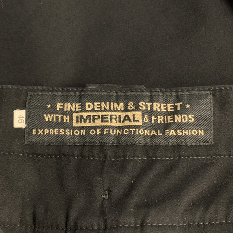 IMPERIAL Size 30 Black Cotton Blend Zip Pockets Casual Pants