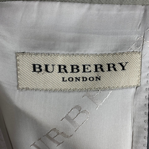 BURBERRY LONDON Chest Size 40 Grey Cotton / Elastane Single breasted Sport Coat