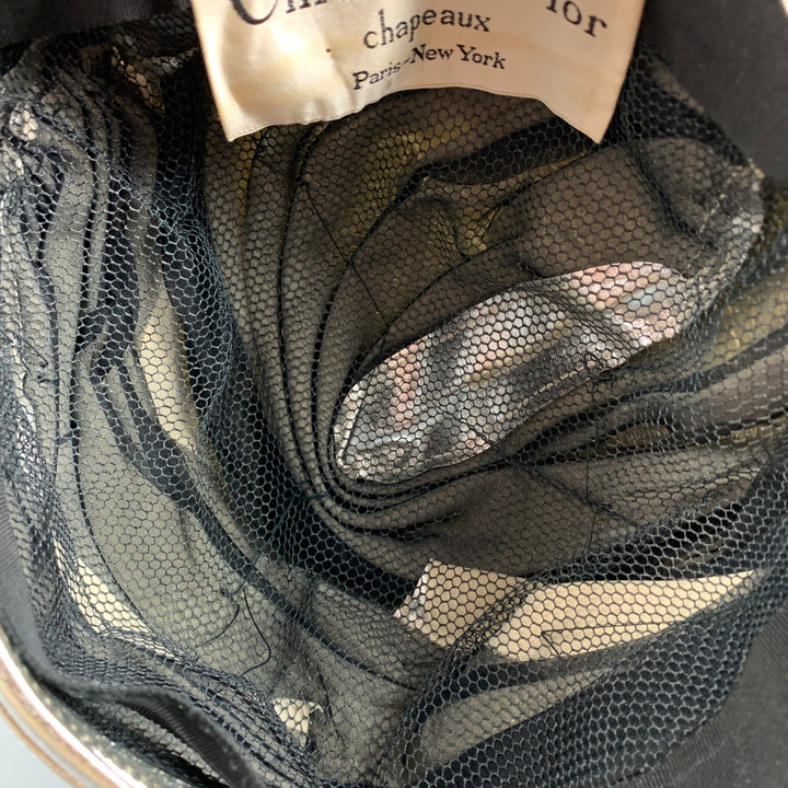 Vintage 1960's CHRISTIAN DIOR Silver Metallic Turban Hat