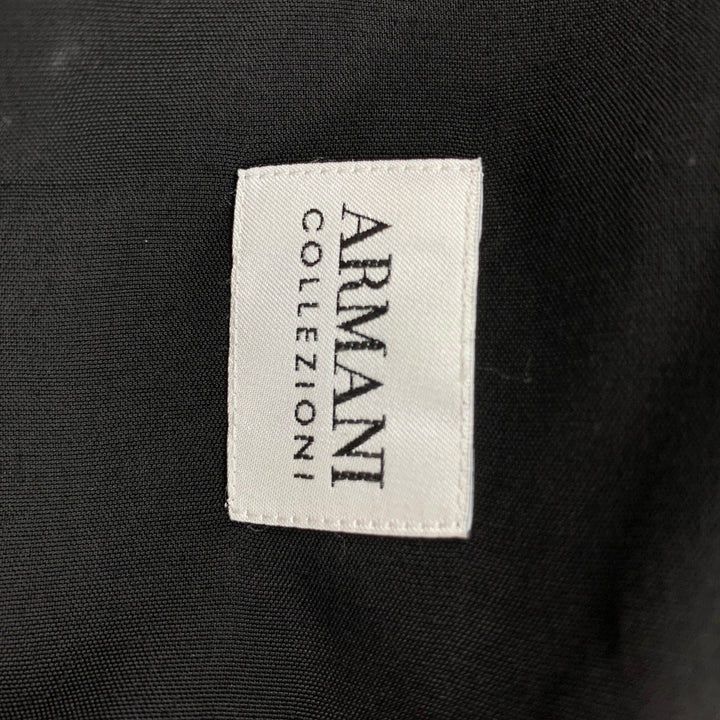 ARMANI COLLEZIONI Size XXL Black Pleated Viscose Button Up Long Sleeve Shirt