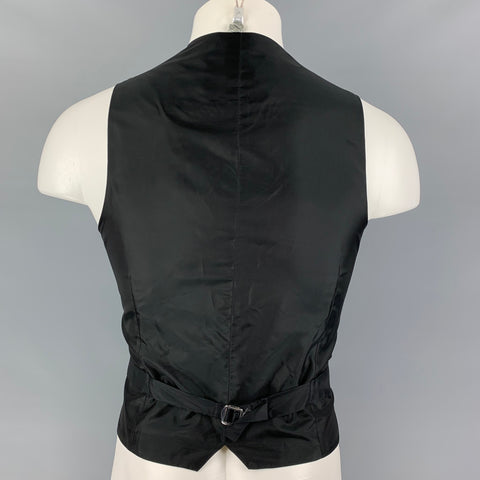 GIORGIO ARMANI Size 40 Black Wool Cashmere Buttoned Vest