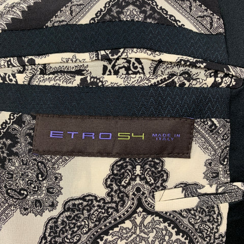 ETRO Size 44 Black Wool Peak Lapel Sport Coat