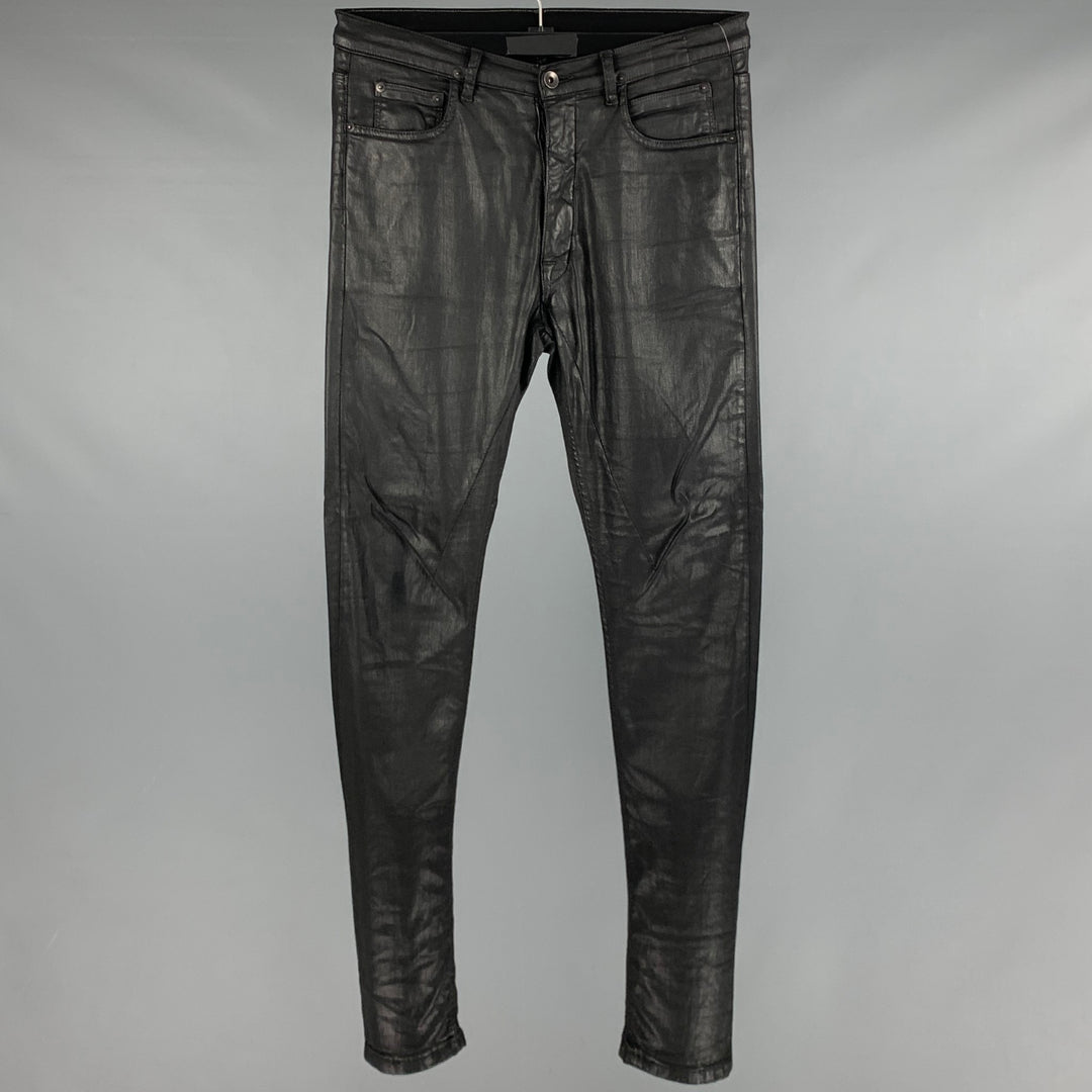 DRKSHDW Size 31 Black Cotton Spandex Slim Button Fly Jeans