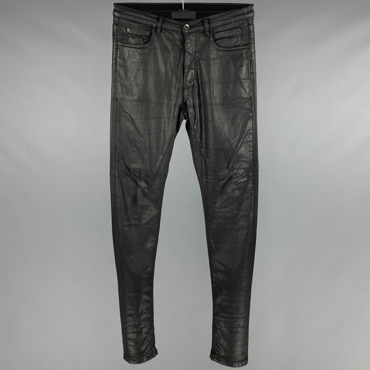 DRKSHDW Size 31 Black Cotton Spandex Slim Button Fly Jeans