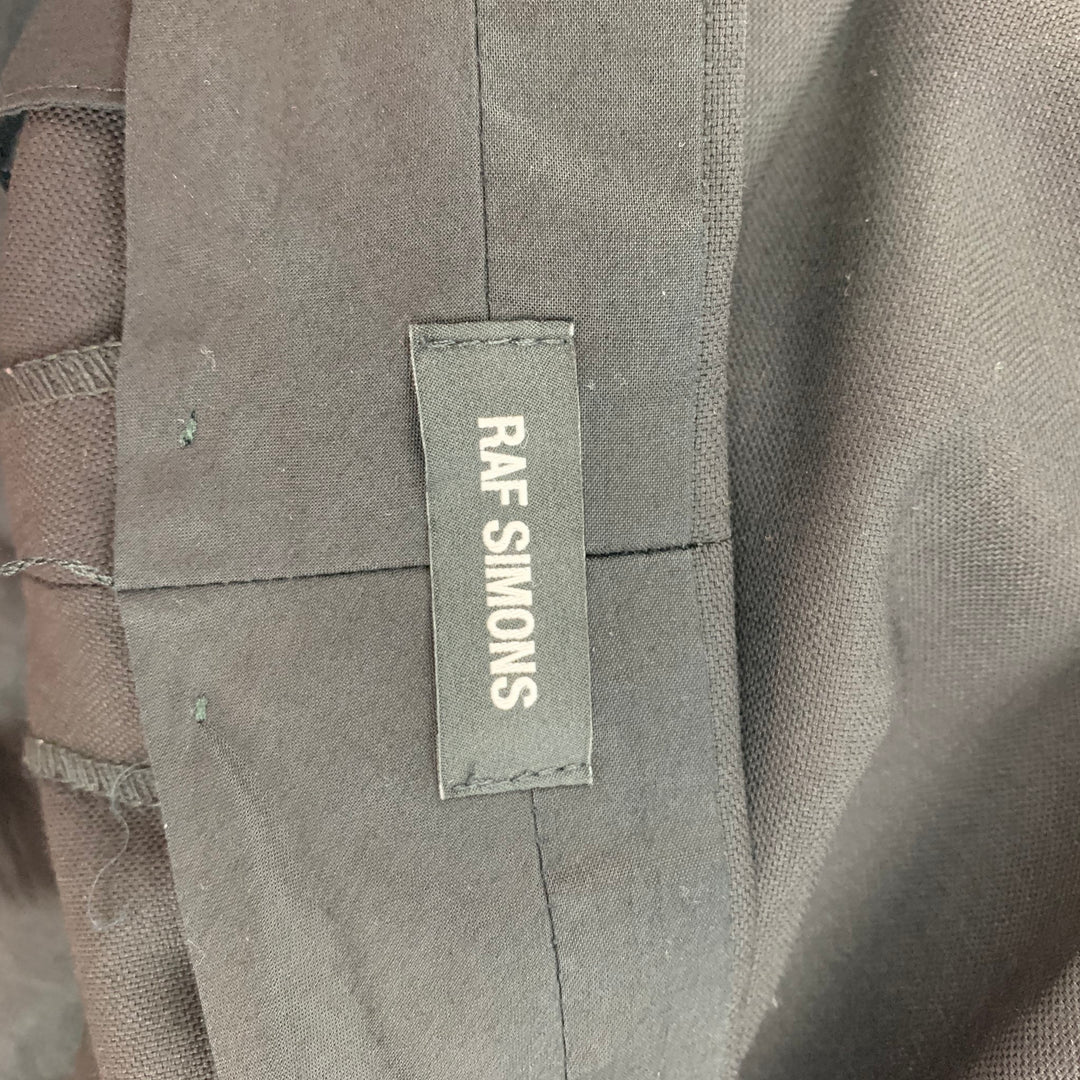 RAF SIMONS Size 36 Black Virgin Wool Flat Front Dress Pants