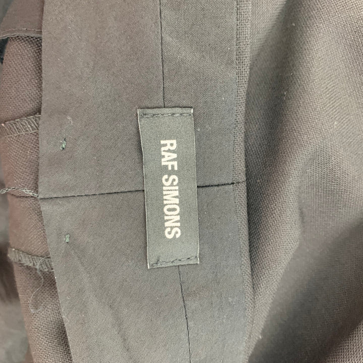 RAF SIMONS Size 36 Black Virgin Wool Flat Front Dress Pants