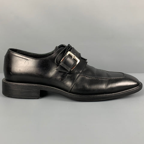 TO BOOT NY Taille 9,5 Chaussures à lacets en cuir noir avec sangle de moine