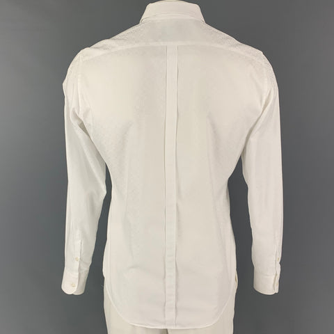 LAB by PAL ZILERI Size L White Damask Cotton Button Down Long Sleeve Shirt