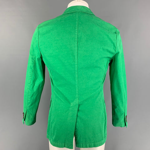 POLO by RALPH LAUREN Size 38 Regular Green Cotton Notch Lapel Sport Coat