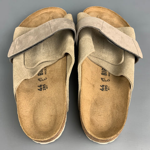 BIRKENSTOCK Size 11 Grey & Tan Mixed Fabrics Suede Kyoto Sandals