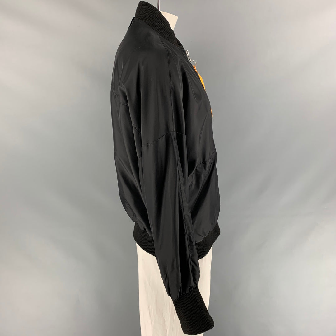 DANIEL PATRICK Size L Black Polyester Bomber Jacket