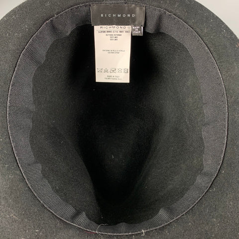 JOHN RICHMOND Black Wool Felt Razor Blade Hat