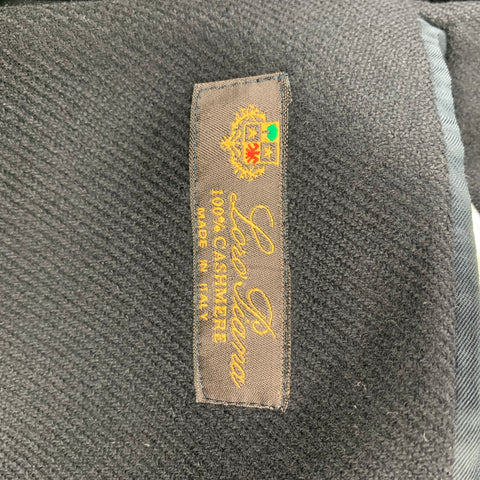 LORO PIANA Size 38 Black Cashmere Notch Lapel Sport Coat