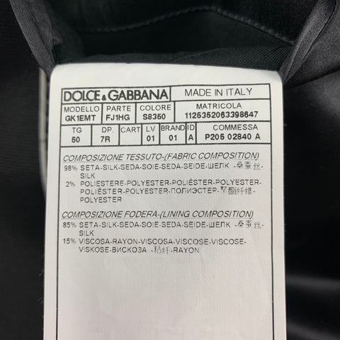 DOLCE & GABBANA Martini Size 40 Regular Black White Dots Silk Polyester 3 Piece Tuxedo Suit