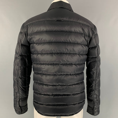 RALPH LAUREN Size M Black Quilted Nylon Shirt Jacket