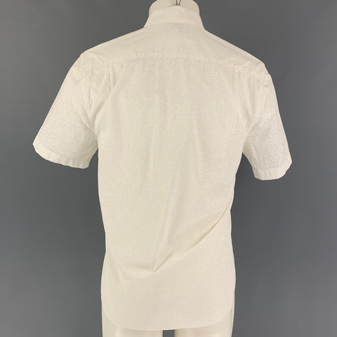PAUL & JOE Size M White Floral Cotton Short Sleeve Shirt